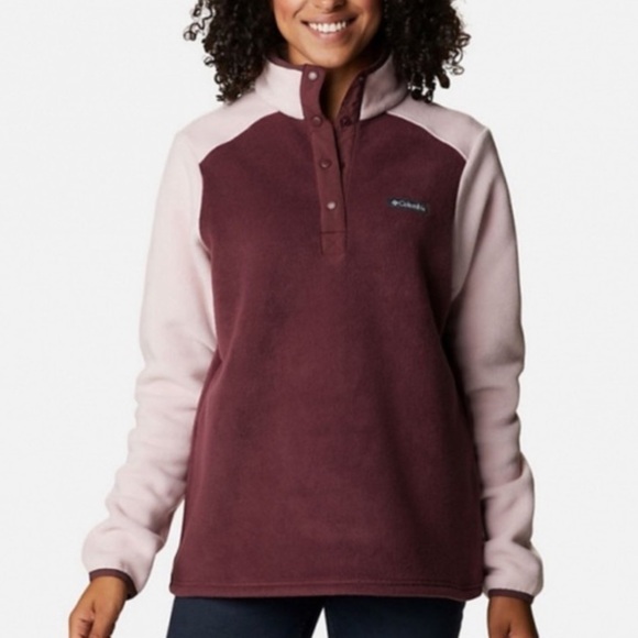 Columbia Mount Cannon Colorblock 1/2 Half Snap Vneck Fleece Sweater - Picture 1 of 5